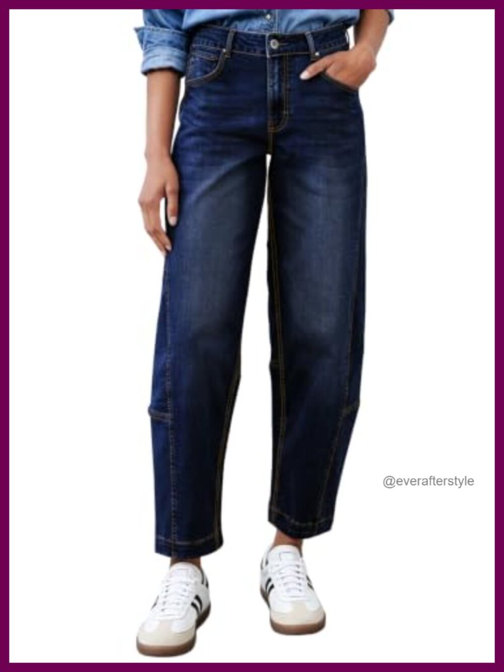 Baggy Barrel Wide Leg Boyfriend Cropped Denim Jeans